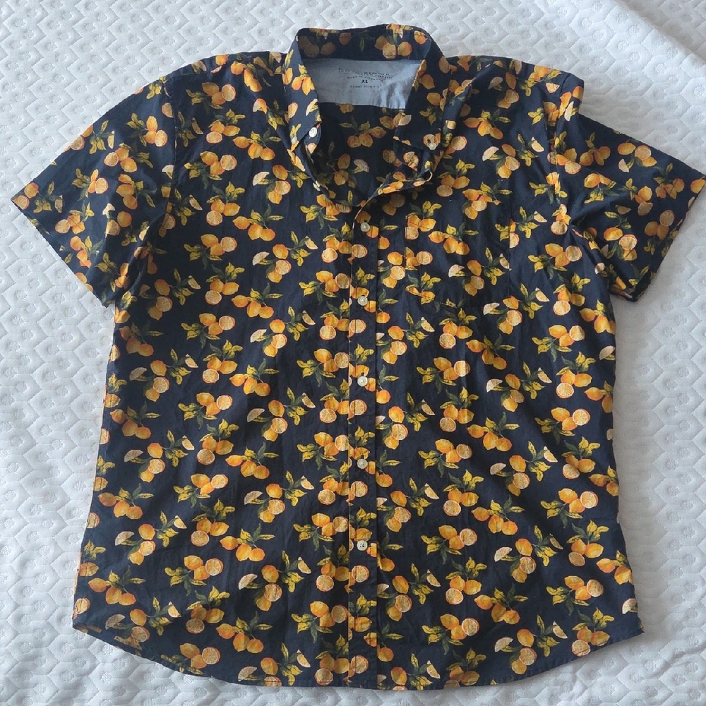 Banana Republic Men's Shirt with Yellow Floral Pattern